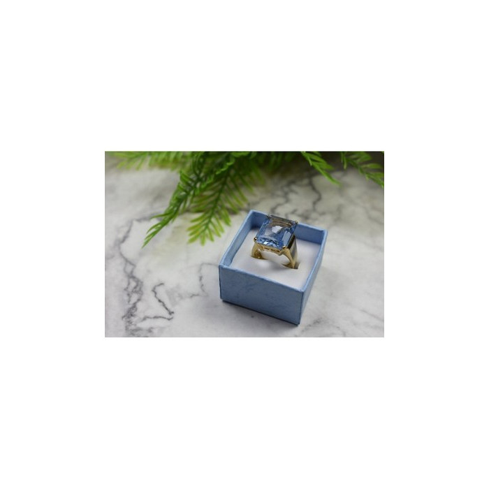 925 Sterling Silver Gold Plated Iolite Ring Size 6.5