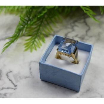 925 Sterling Silver Gold Plated Iolite Ring Size 6.5