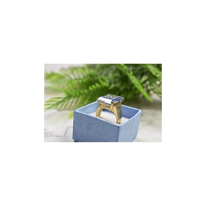 925 Sterling Silver Gold Plated Iolite Ring Size 6.5