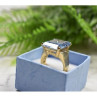 925 Sterling Silver Gold Plated Iolite Ring Size 6.5