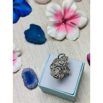 925 Sterling Silver Black Spinel Ring Size 7.5