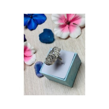 925 Sterling Silver Black Spinel Ring Size 7.5