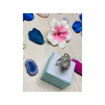 925 Sterling Silver Black Spinel Ring Size 7.5