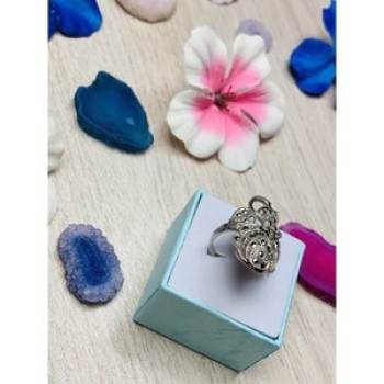 925 Sterling Silver Black Spinel Ring Size 7.5