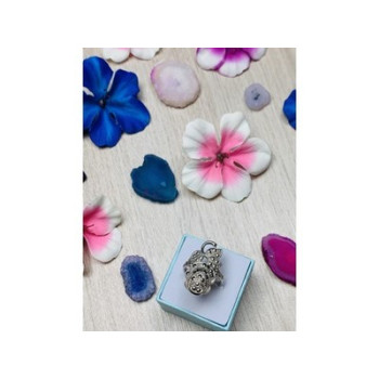 925 Sterling Silver Black Spinel Ring Size 7.5