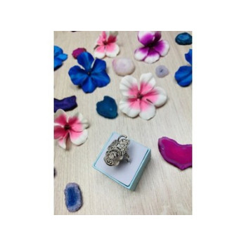 925 Sterling Silver Black Spinel Ring Size 7.5