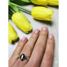 925 Sterling Silver Black Nephrite ( Jade ) Ring Size 6