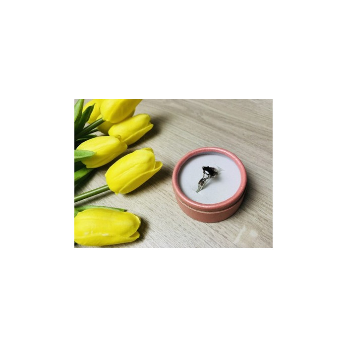 925 Sterling Silver Black Nephrite ( Jade ) Ring Size 6