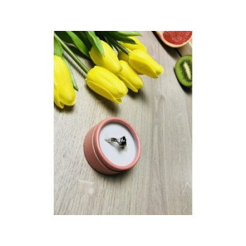 925 Sterling Silver Black Nephrite ( Jade ) Ring Size 6