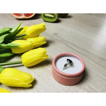 925 Sterling Silver Black Nephrite ( Jade ) Ring Size 6