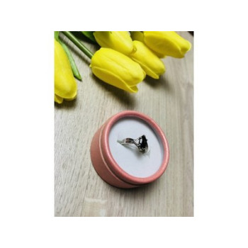 925 Sterling Silver Black Nephrite ( Jade ) Ring Size 6