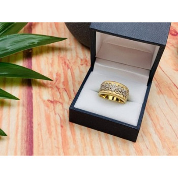 925 Sterling Silver Gold Plated CZ Ring Size 7