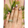 925 Sterling Silver Gold Plated CZ Ring Size 7