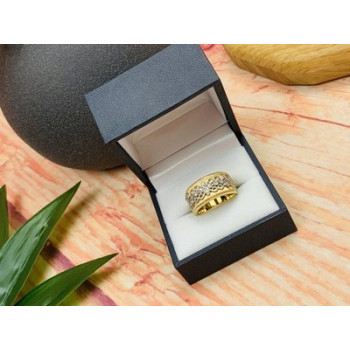 925 Sterling Silver Gold Plated CZ Ring Size 7