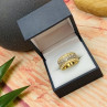 925 Sterling Silver Gold Plated CZ Ring Size 7