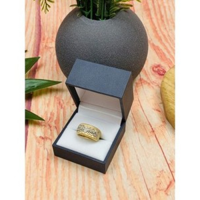 925 Sterling Silver Gold Plated CZ Ring Size 7