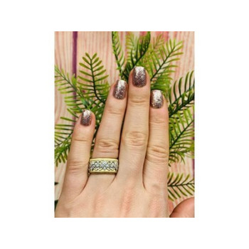 925 Sterling Silver Gold Plated CZ Ring Size 7