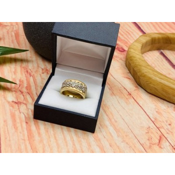 925 Sterling Silver Gold Plated CZ Ring Size 7