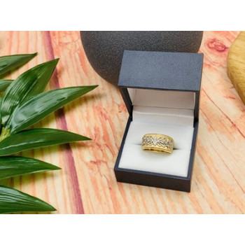 925 Sterling Silver Gold Plated CZ Ring Size 7