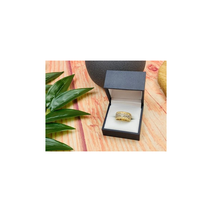 925 Sterling Silver Gold Plated CZ Ring Size 7