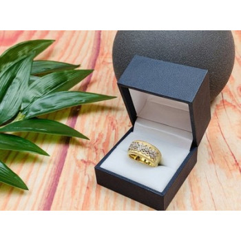 925 Sterling Silver Gold Plated CZ Ring Size 7