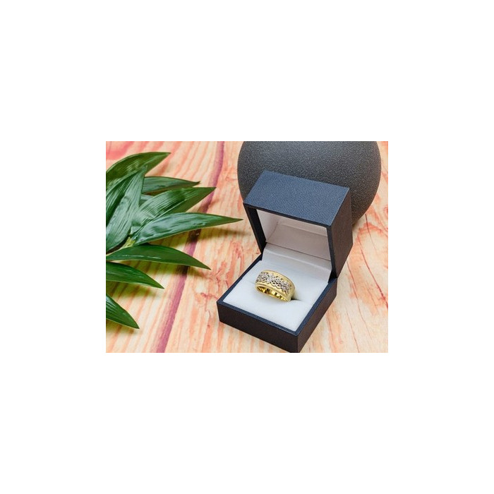 925 Sterling Silver Gold Plated CZ Ring Size 7