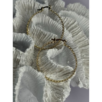 Elegant Hoop Gold Plated Earrings Length 1.50 Inch