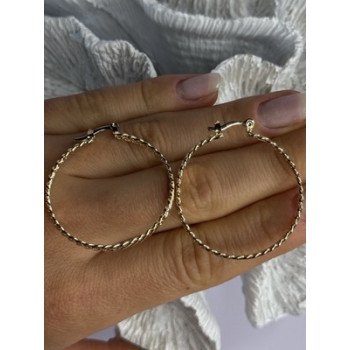 Elegant Hoop Gold Plated Earrings Length 1.50 Inch