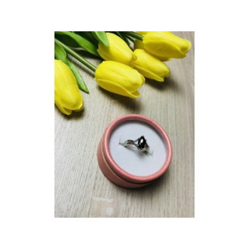 925 Sterling Silver Black Nephrite ( Jade ) Ring Size 10