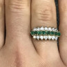 925 Sterling Silver White & Green CZ Ring Size 6.5