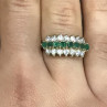 925 Sterling Silver White & Green CZ Ring Size 6.5