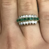 925 Sterling Silver White & Green CZ Ring Size 6.5