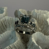 10K White Gold Aquamarine & White Topaz Ring Size 8