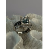 10K White Gold Aquamarine & White Topaz Ring Size 8