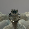 10K White Gold Aquamarine & White Topaz Ring Size 8