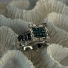 10K White Gold Aquamarine & White Topaz Ring Size 8