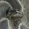 10K White Gold Aquamarine & White Topaz Ring Size 8