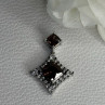 925 Sterling Silver Hessonite & Beryl Pendant Length 1.10 Inch