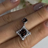 925 Sterling Silver Hessonite & Beryl Pendant Length 1.10 Inch