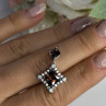 925 Sterling Silver Hessonite & Beryl Pendant Length 1.10 Inch