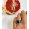 925 Sterling Silver Black Tourmaline (Sherl) Ring Size 6.5