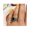 925 Sterling Silver Black Tourmaline (Sherl) Ring Size 6.5