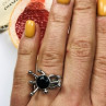 925 Sterling Silver Black Tourmaline (Sherl) Ring Size 6.5