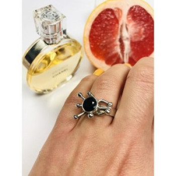 925 Sterling Silver Black Tourmaline (Sherl) Ring Size 6.5