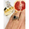 925 Sterling Silver Black Tourmaline (Sherl) Ring Size 6.5