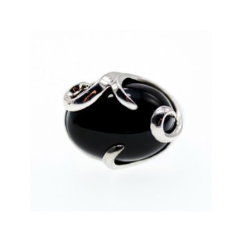 925 Sterling Silver Onyx Ring Size 6
