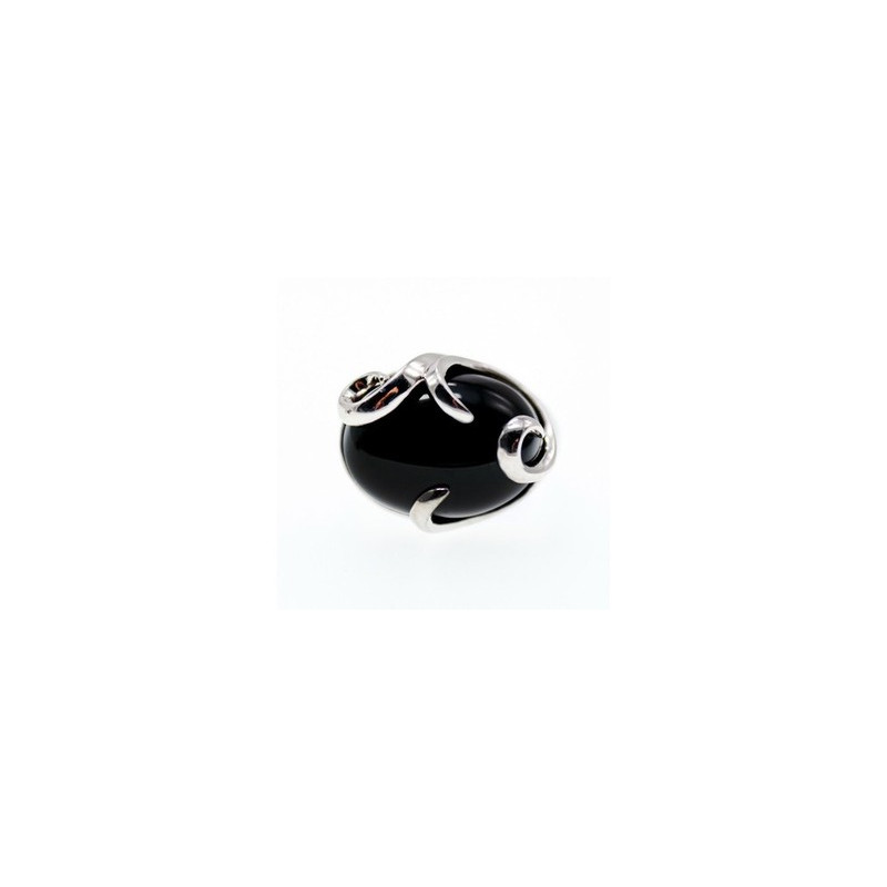 925 Sterling Silver Onyx Ring Size 6
