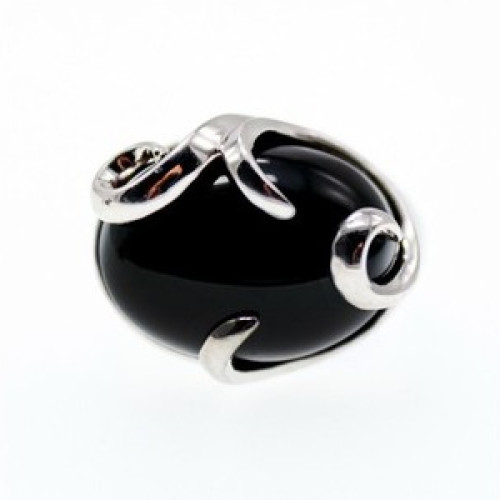 925 Sterling Silver Onyx Ring Size 6