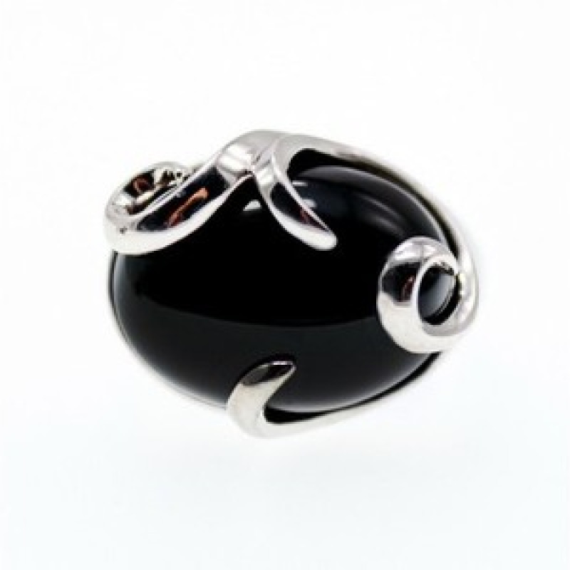 925 Sterling Silver Onyx Ring Size 6