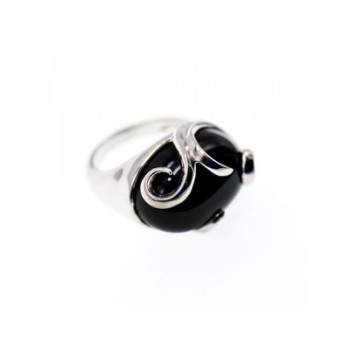 925 Sterling Silver Onyx Ring Size 6